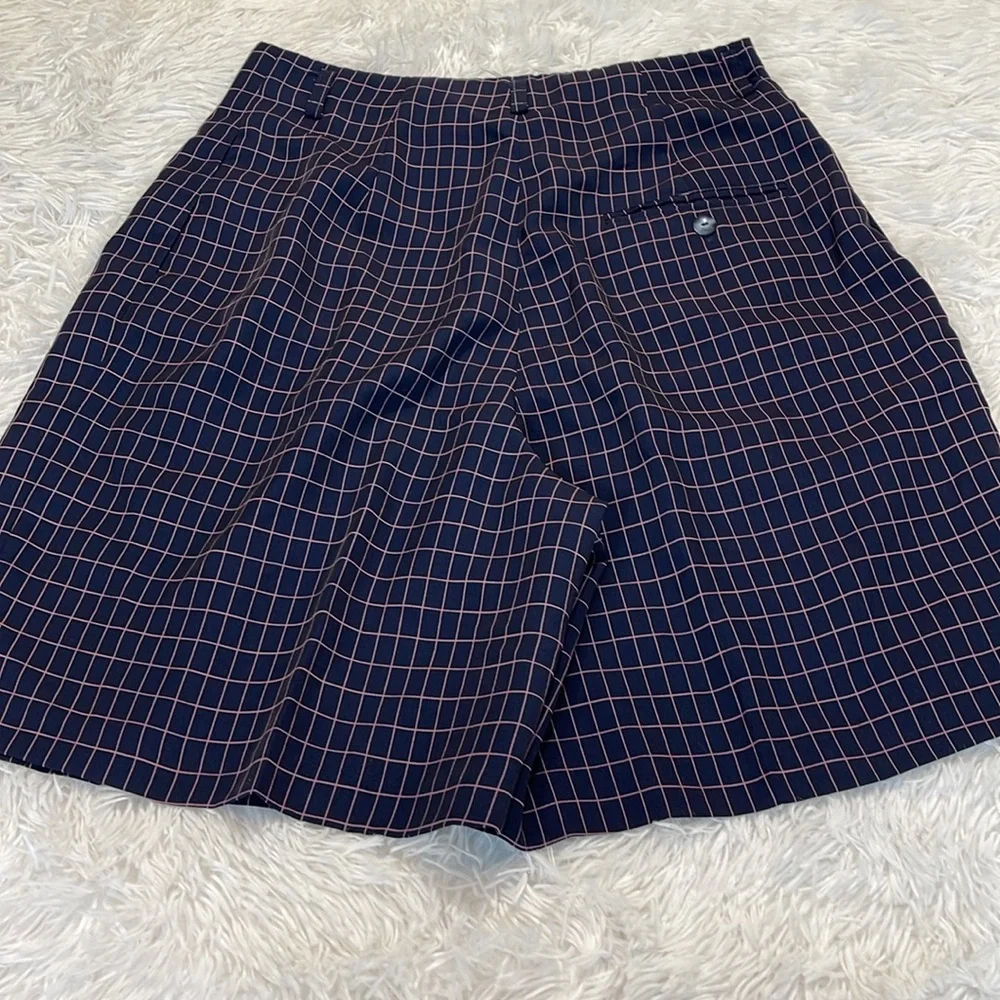 HALEY WOMENS Navy and Pink Checkered DRESSY SHORTS SIZE 10
